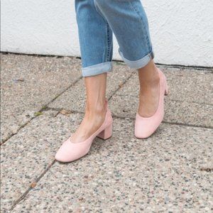 EVERLANE The Italian Leather Day Heels Pale Blush Pink